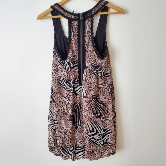 GUESS Dress Mini Animal Print Brown Black Size S - Picture 8 of 9